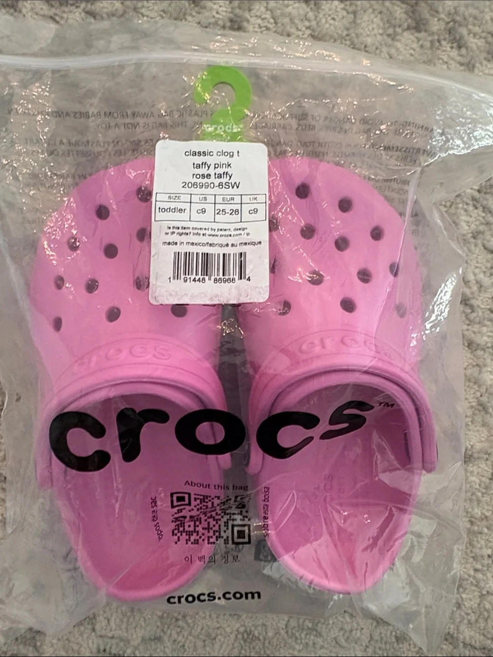 CROCS Kids Classic Clog - Taffy Pink C9